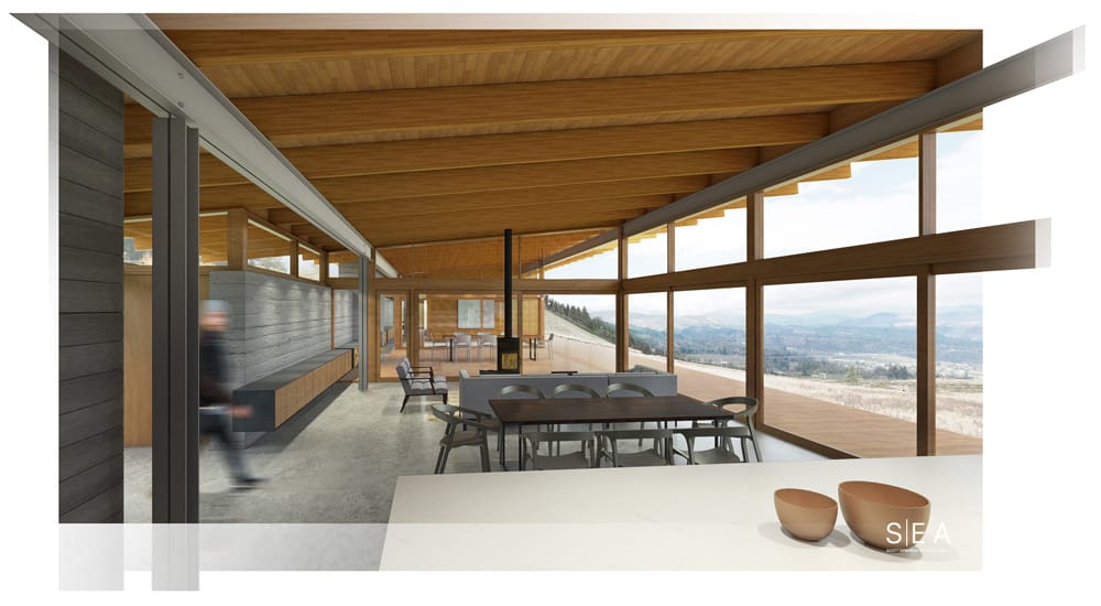 Interior Rendering of Hood River Residence 