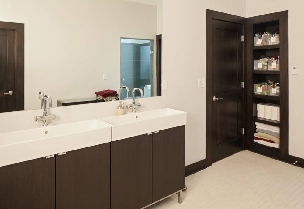 Small Bathroom Storage Ideas from Home Builder Hammer & Hand