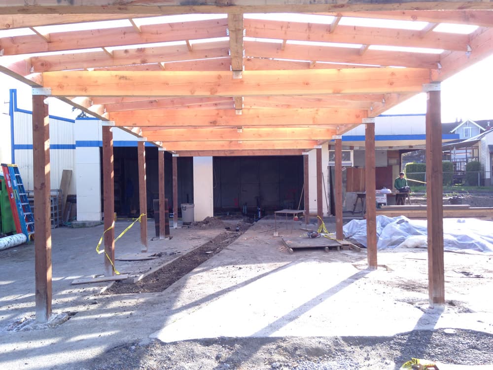 Big Chickie Restaurant Build-out: Pergola Construction