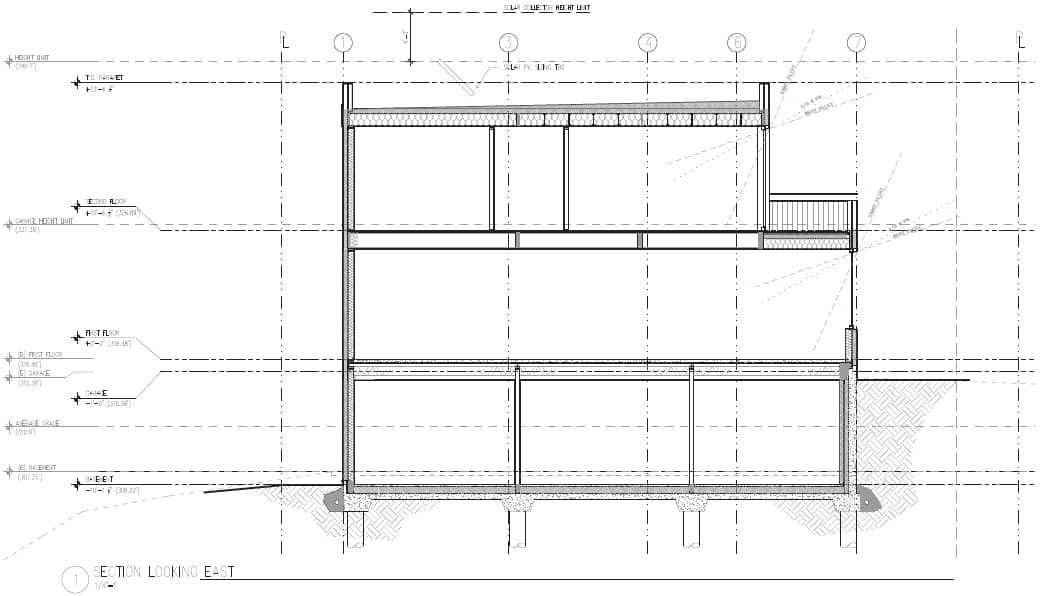 Madrona Passive House section by SHED Architecture & Design