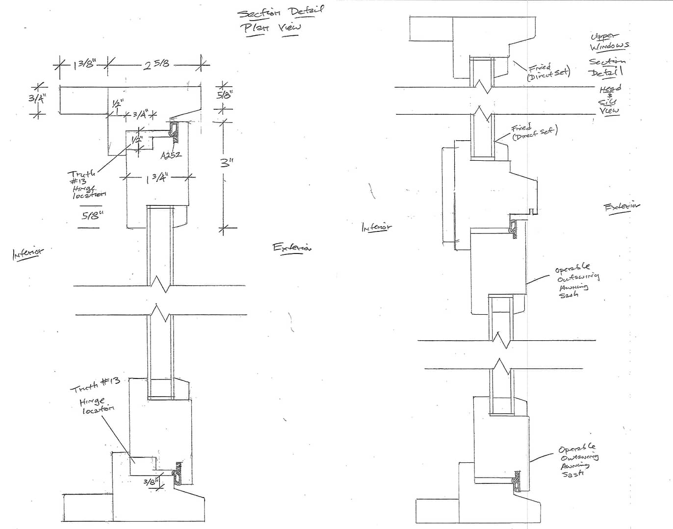 Detail Drawings of Custom Windows | Hammer & Hand