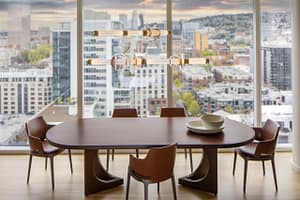 View of city from dining table