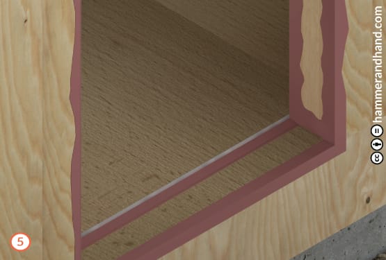 Door Installation Detail 5 Apply Joint and Seam Filler Over L-Metal | Hammer & Hand