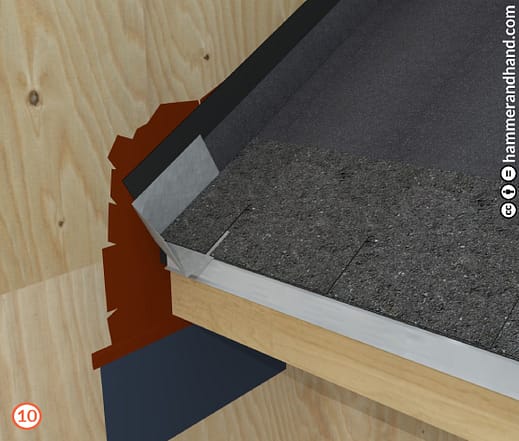 Roofs Kick Out Flashing Detail 10 Install First Course of Shingles