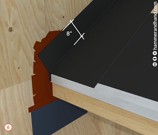 Roofs Kick-Out Flashing Detail 6 Install Peel and Stick | Hammer & Hand