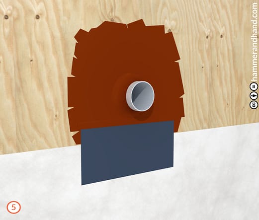 Wall Penetration Detail 5 Slip WRB Under SureFlash | Hammer & Hand