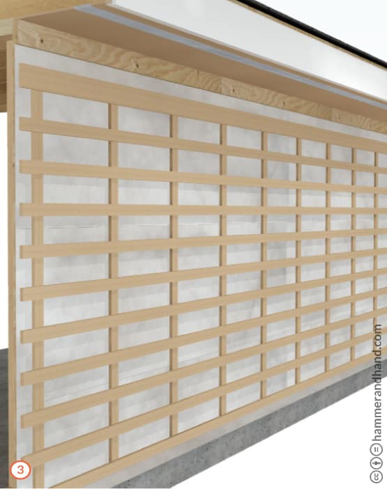 Rain Screen Vertical Siding Detail 3 Install Horizontal Furring Strips | Hammer & Hand
