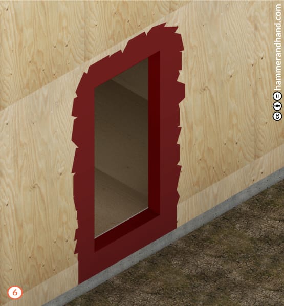 Door Installation Detail 6 Apply FastFlash to Sill | Hammer & Hand