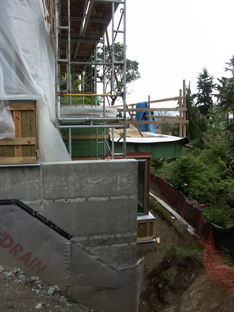 Deck in Construction at Madrona Passive House Seattle, WA | Hammer & Hand