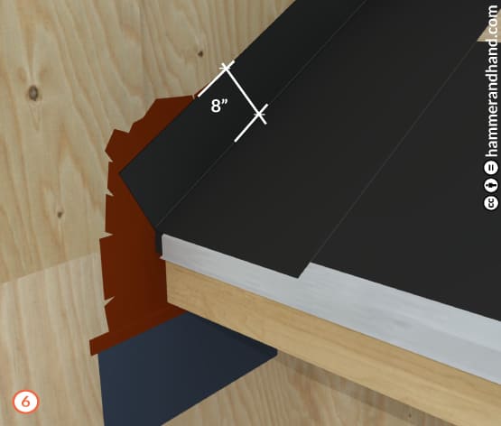 Roofs Kick-Out Flashing Detail 6 Install Peel and Stick | Hammer & Hand