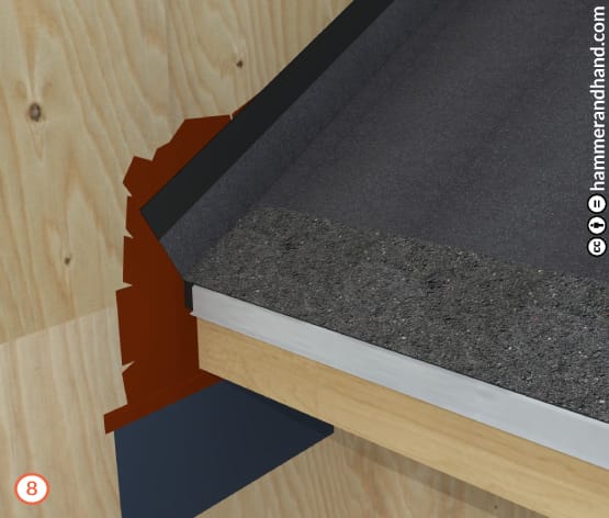 Roofs Kick-Out Flashing Detail 8 Nail On Starter Strip | Hammer & Hand