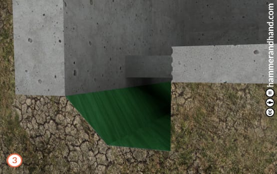 Basement Retrofit Detail 3 Install Heavy Duty Geotextile Fabric | Hammer & Hand