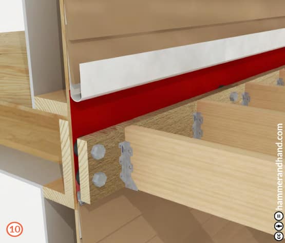 Deck Ledgers Detail 10 FastFlash Around Ends of Joists | Hammer & Hand